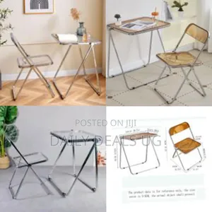 Portable Stackable Folding Tv Acrylic Serving Tray Tables Chair Set