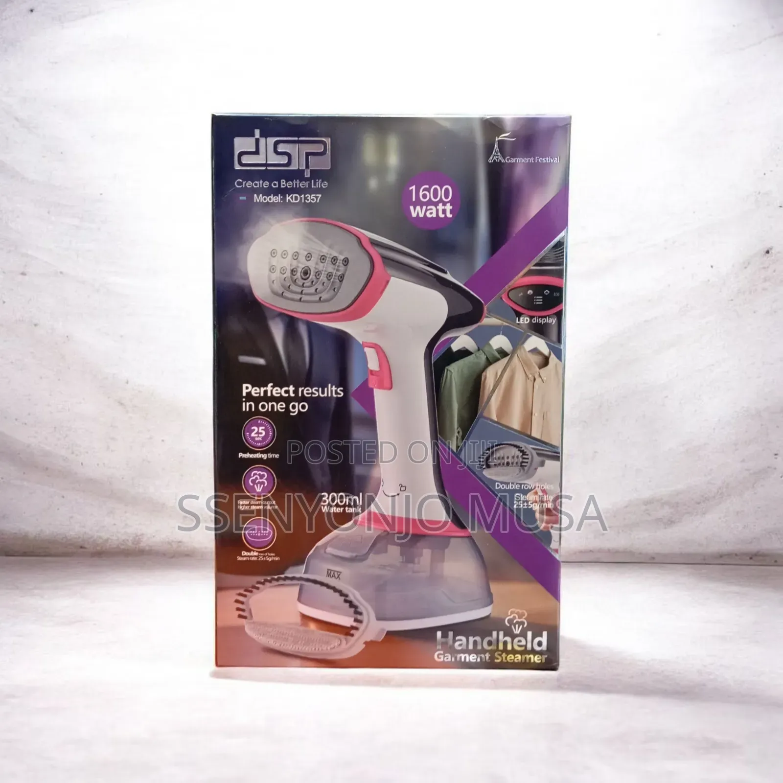 DSP Portable Handheld Garment Steamer – 1600w Powerful Fast