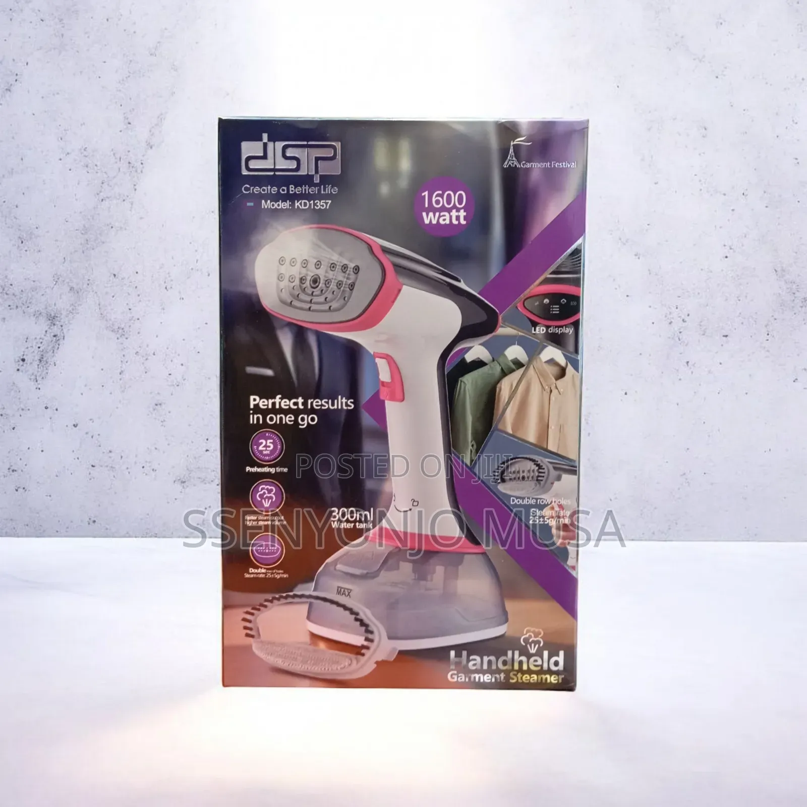 DSP Portable Handheld Garment Steamer – 1600w Powerful Fast