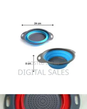 Round Silicone Plastic Folding Rice Strainer For Kitchen