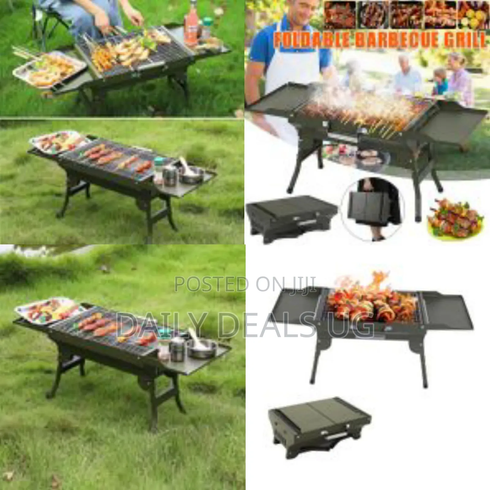 Portable Briefcase Charcoal Barbecue Grill Foldable Camping BBQ Fold