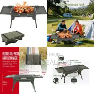 Portable Briefcase Charcoal Barbecue Grill Foldable Camping BBQ Fold