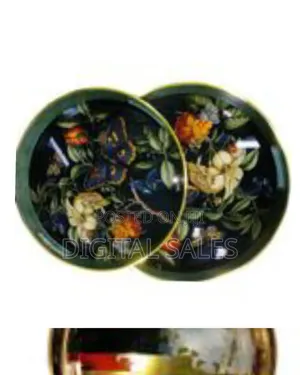 Multipurpose 2 Piece Set Round Shape Multi- Design Table Tray Plates