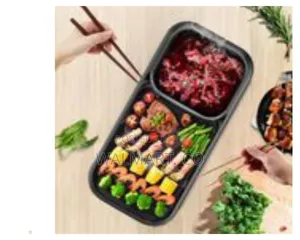 2 in 1 Electric Baking Pan and BBQ Electric Grill-Black