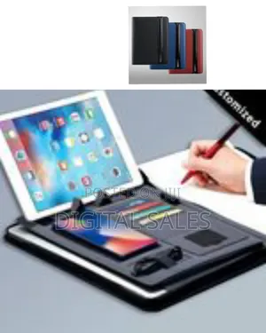 A4 Leather Document Portfolio Folder With Power Bank Gif