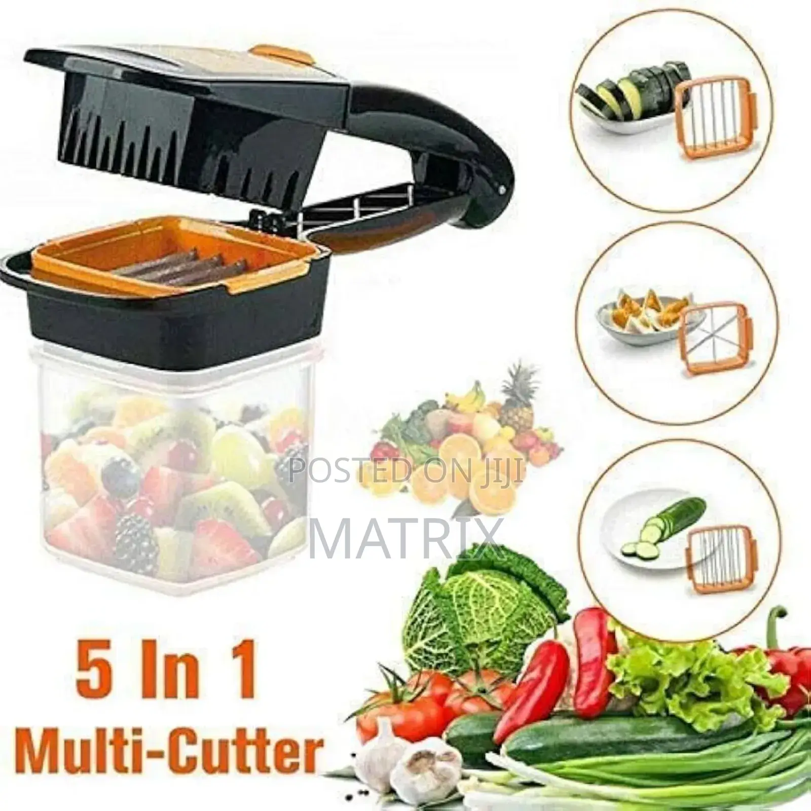 5 In 1 Multifunction Vegetable Cutter Quick Fruit Slicer Aknd Chopper