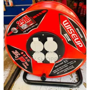 Wiseup 25-Meter Heavy-Duty Extension Cable Reel for Industrial Use.