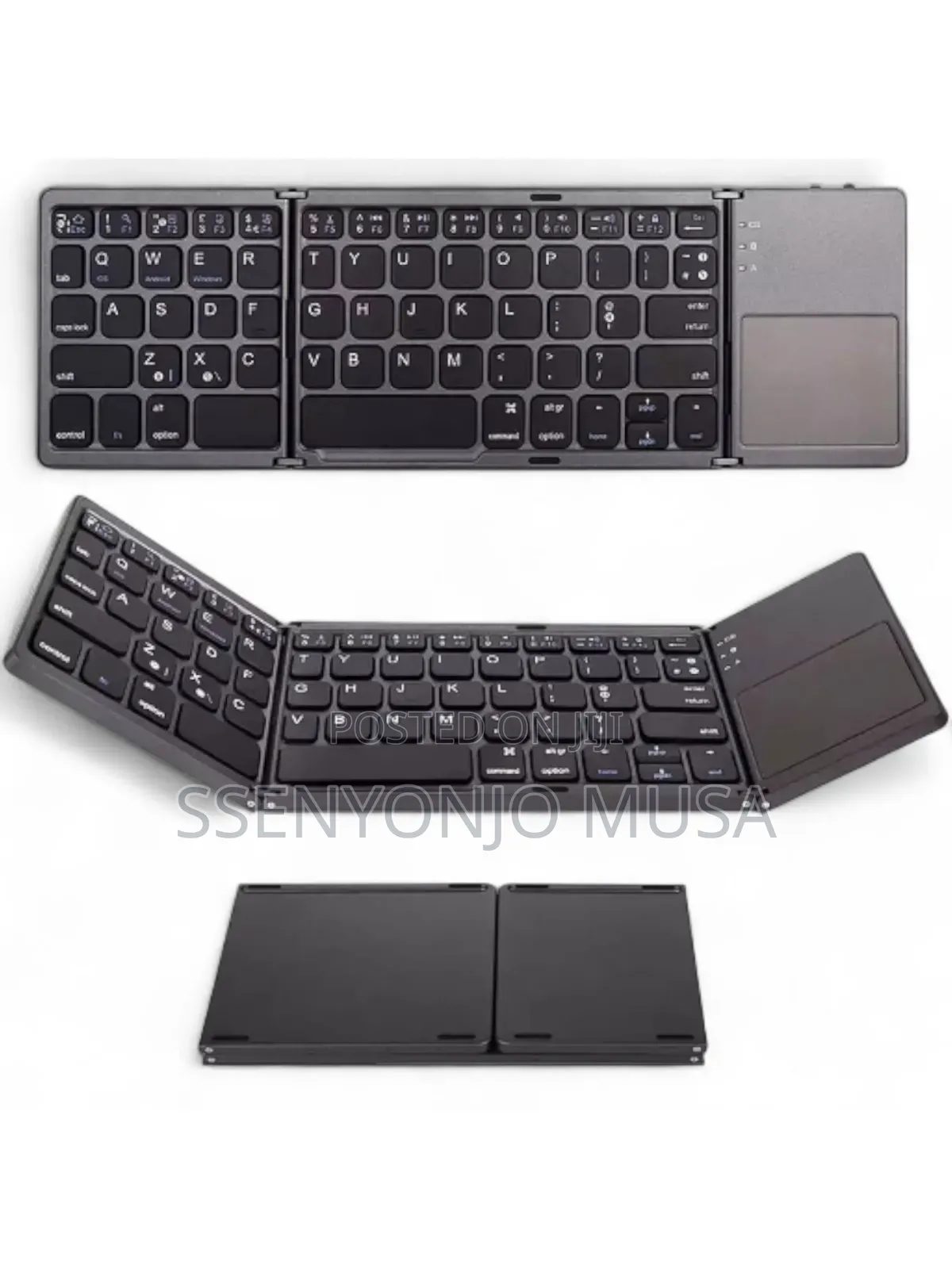 B033 Mini Folding Wireless Bluetooth Keyboard With Touchpad – Black
