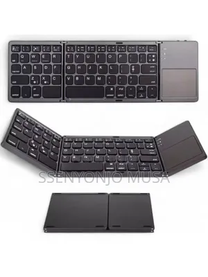 B033 Mini Folding Wireless Bluetooth Keyboard With Touchpad – Black