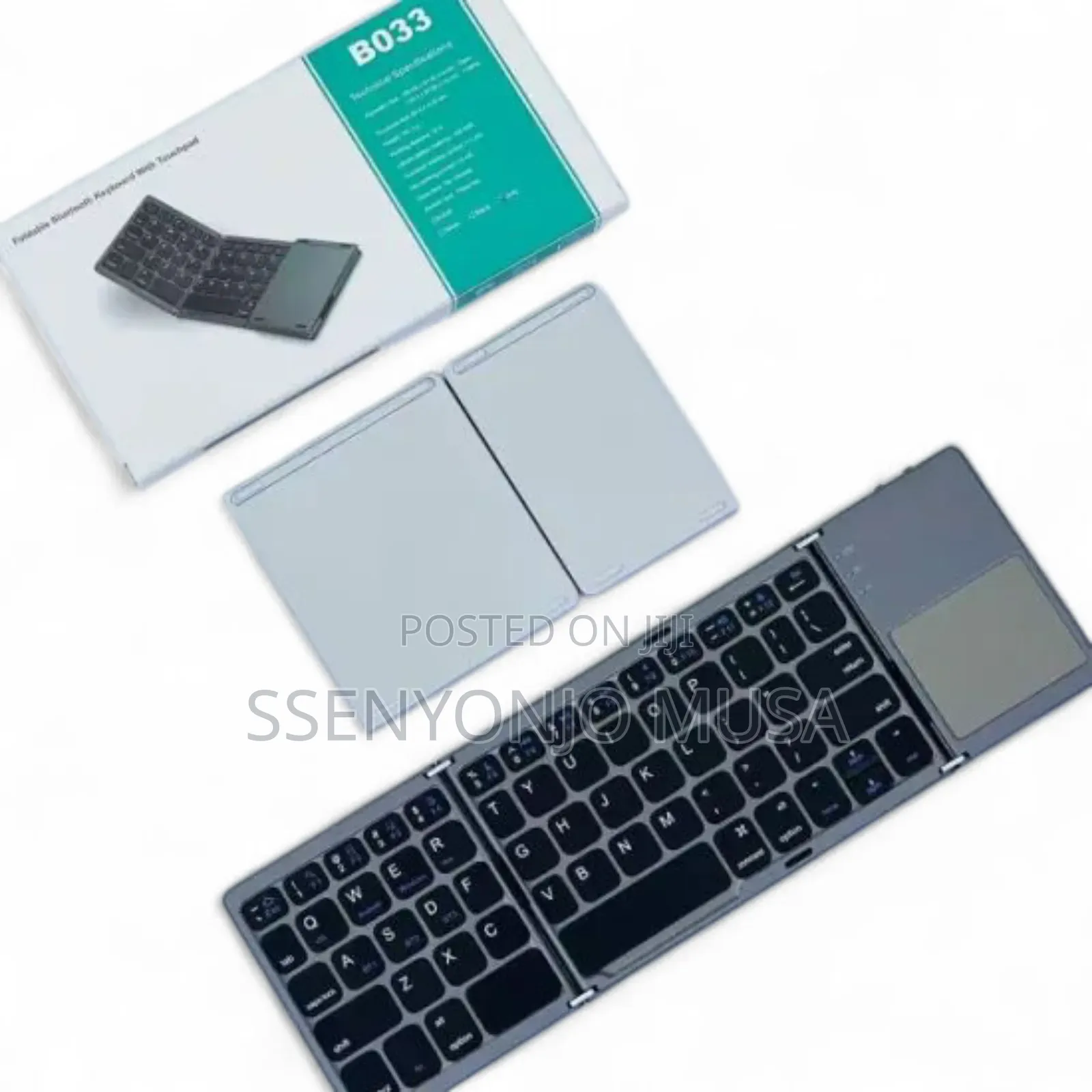 B033 Mini Folding Wireless Bluetooth Keyboard With Touchpad – Black