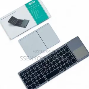 B033 Mini Folding Wireless Bluetooth Keyboard With Touchpad – Black