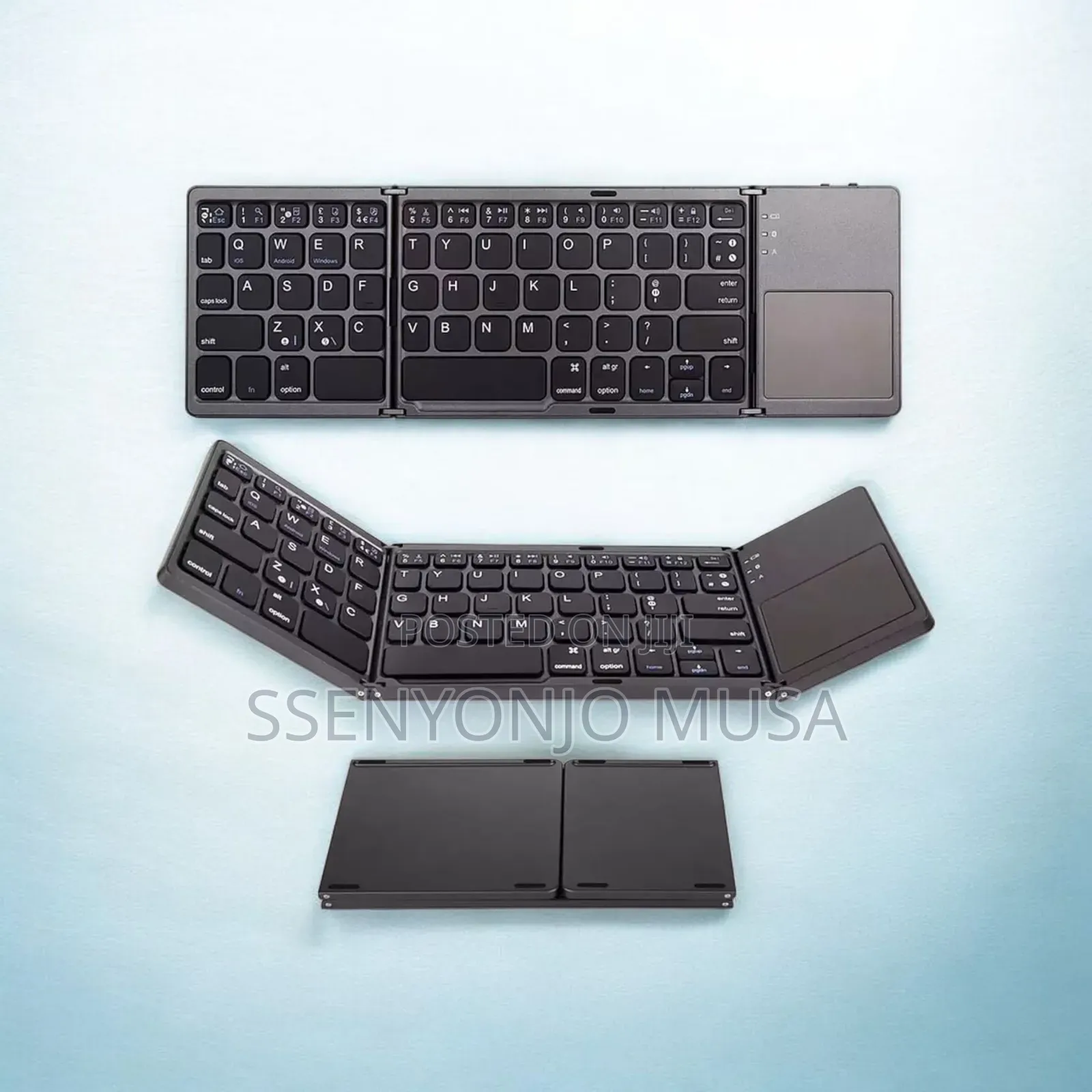 B033 Mini Folding Wireless Bluetooth Keyboard With Touchpad – Black