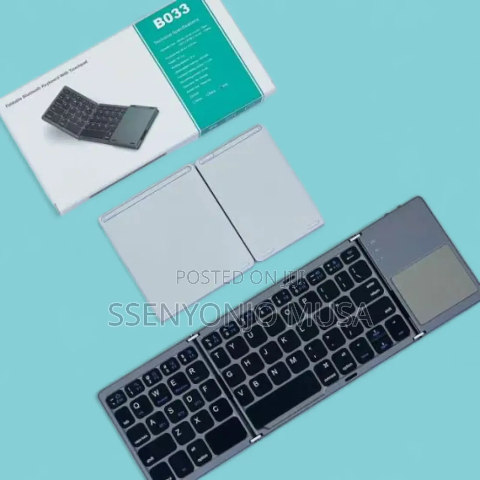 B033 Mini Folding Wireless Bluetooth Keyboard With Touchpad – Black