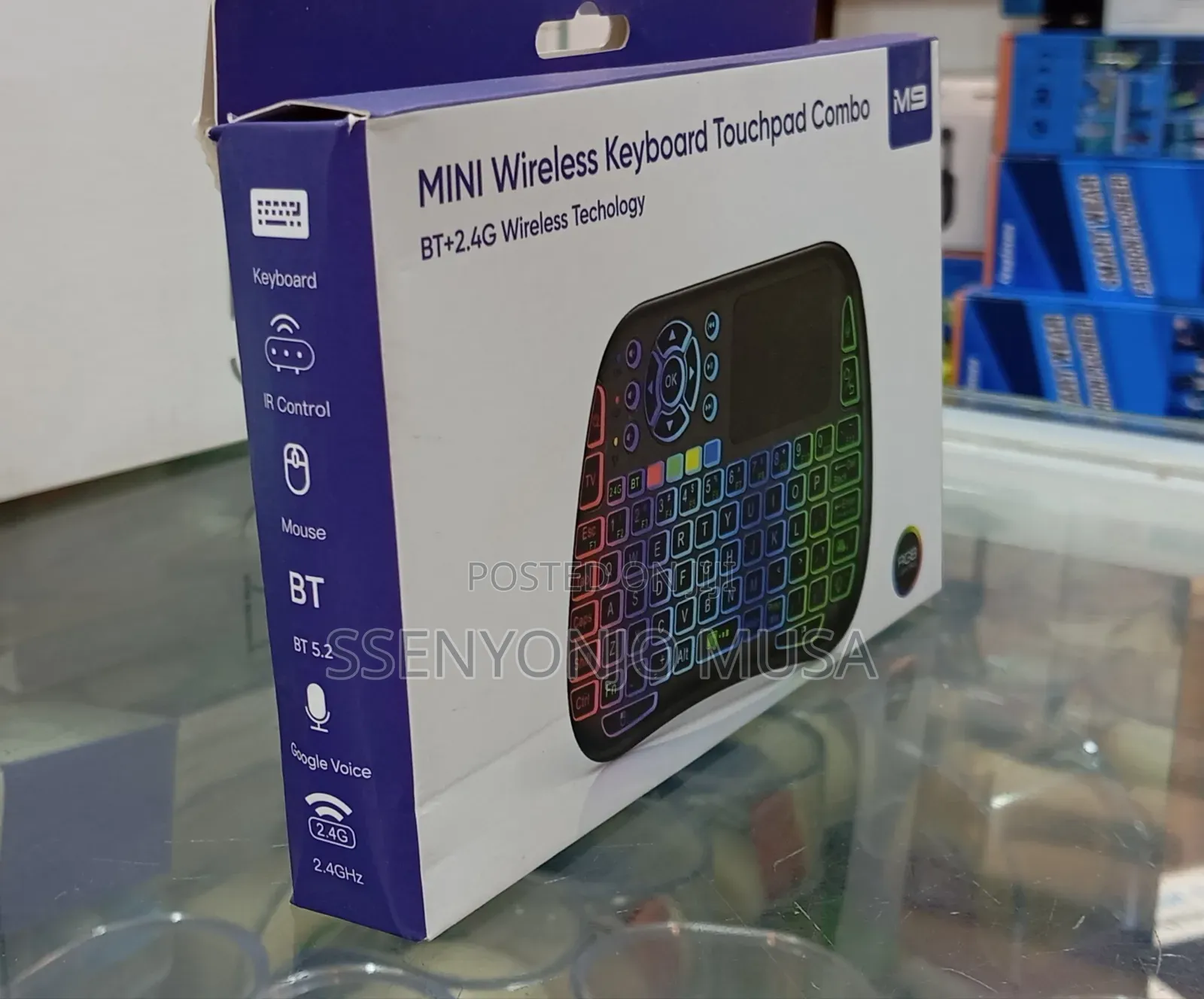 M9 Wireless Mini Backlit Keyboard With Touchpad – Black
