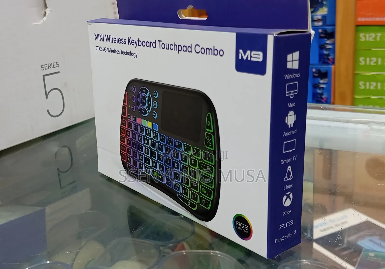 M9 Wireless Mini Backlit Keyboard With Touchpad – Black