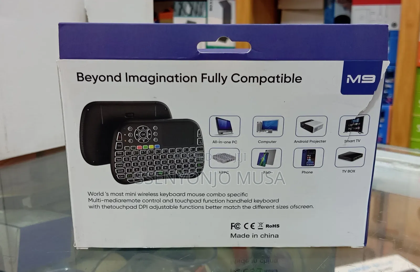 M9 Wireless Mini Backlit Keyboard With Touchpad – Black