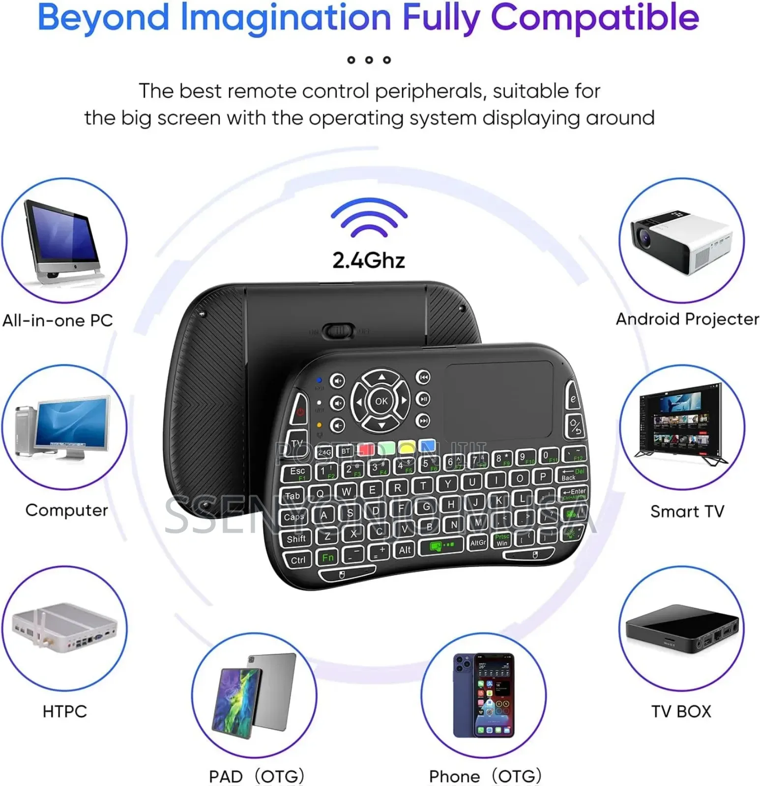 M9 Wireless Mini Backlit Keyboard With Touchpad – Black