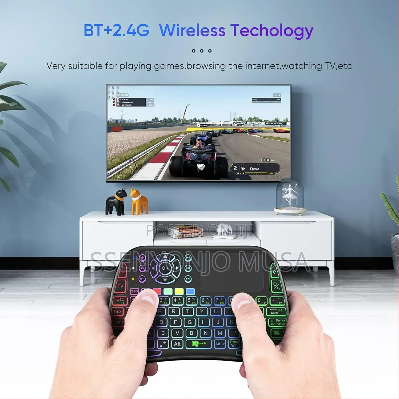 M9 Wireless Mini Backlit Keyboard With Touchpad – Black