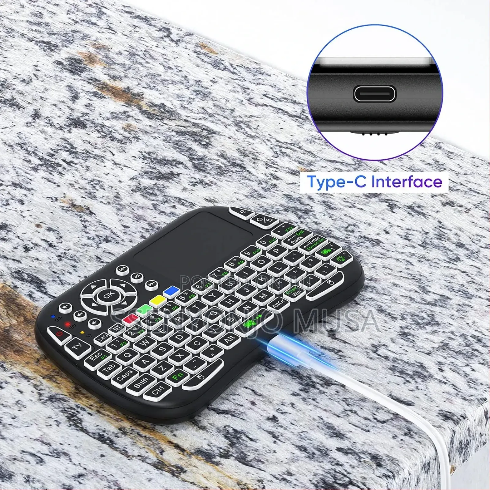 M9 Wireless Mini Backlit Keyboard With Touchpad – Black