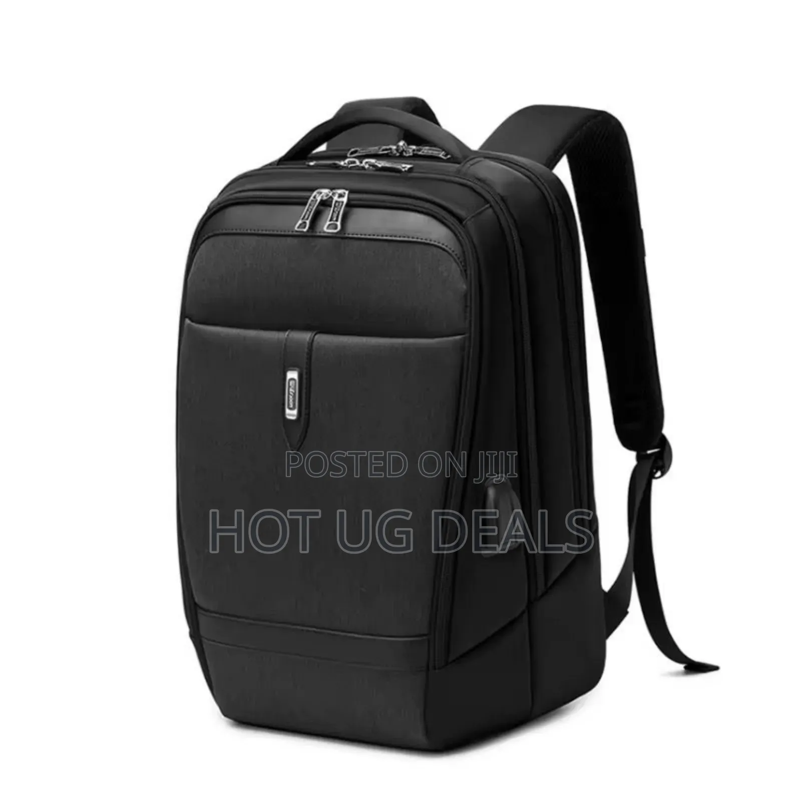Unisex Laptop Backpack Usb Port Waterproof Bag- Black