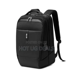 Unisex Laptop Backpack Usb Port Waterproof Bag- Black