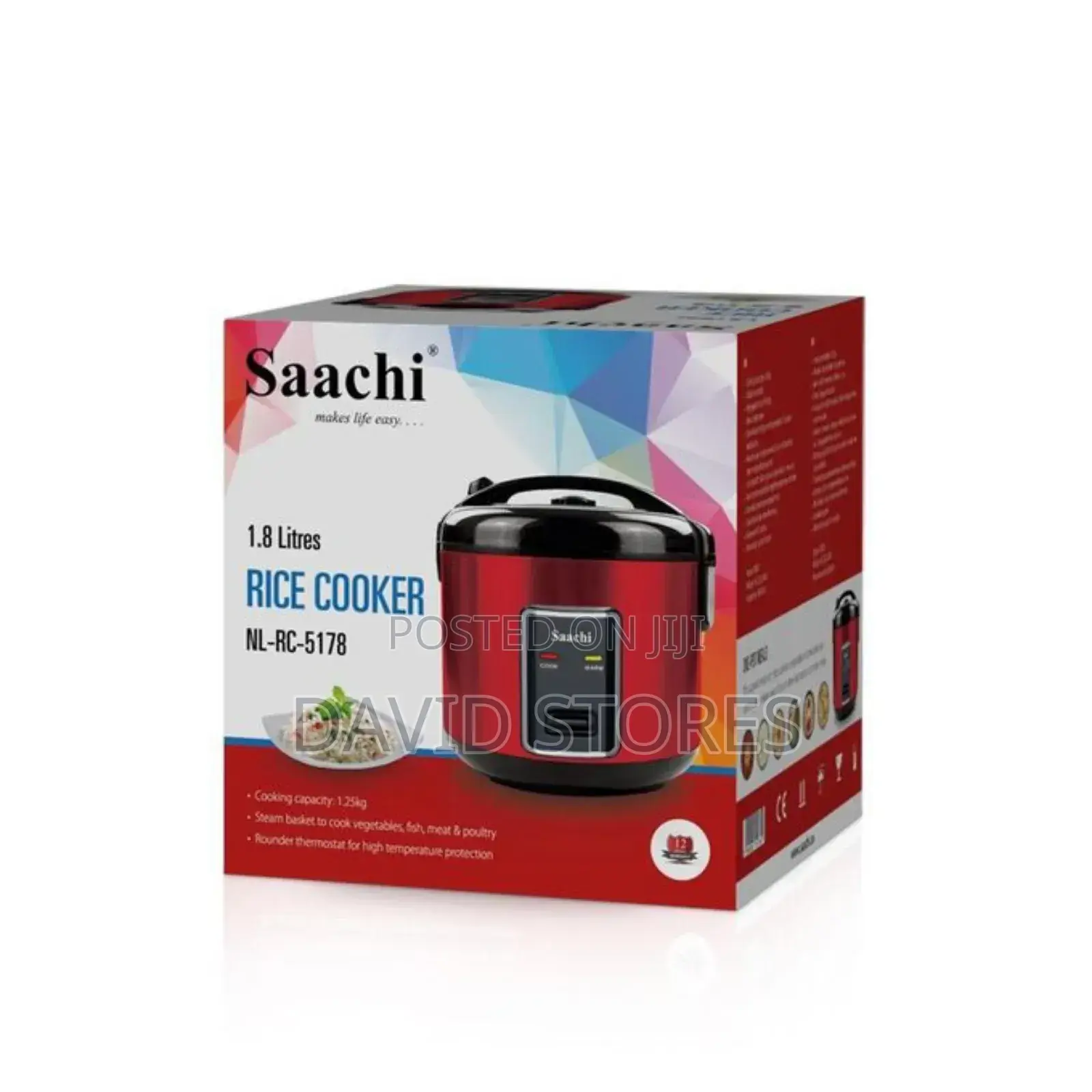 Saachi 1.8l Automatic Rice Cooker With Steamer