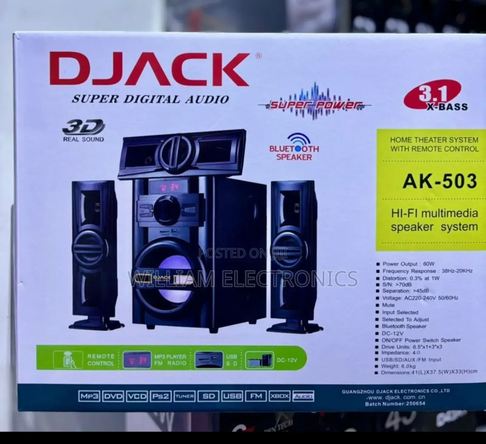 Djack 3.1 Channel Hifi Multimedia System