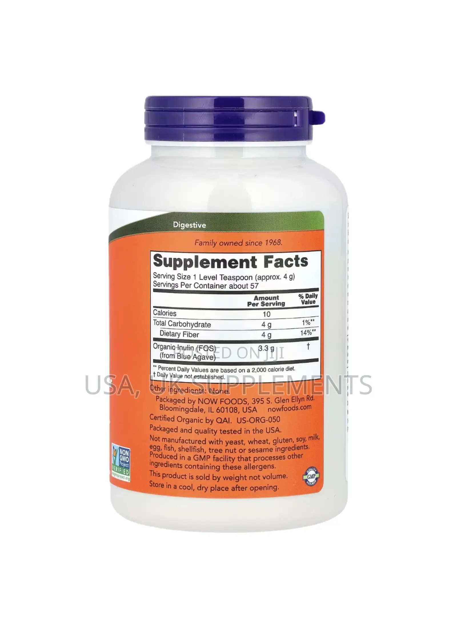 Now Inulin Pure Prebiotic Powder 227grams