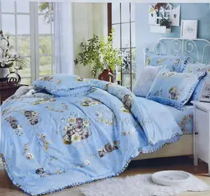 Flowered Duvet Cover Set Blue