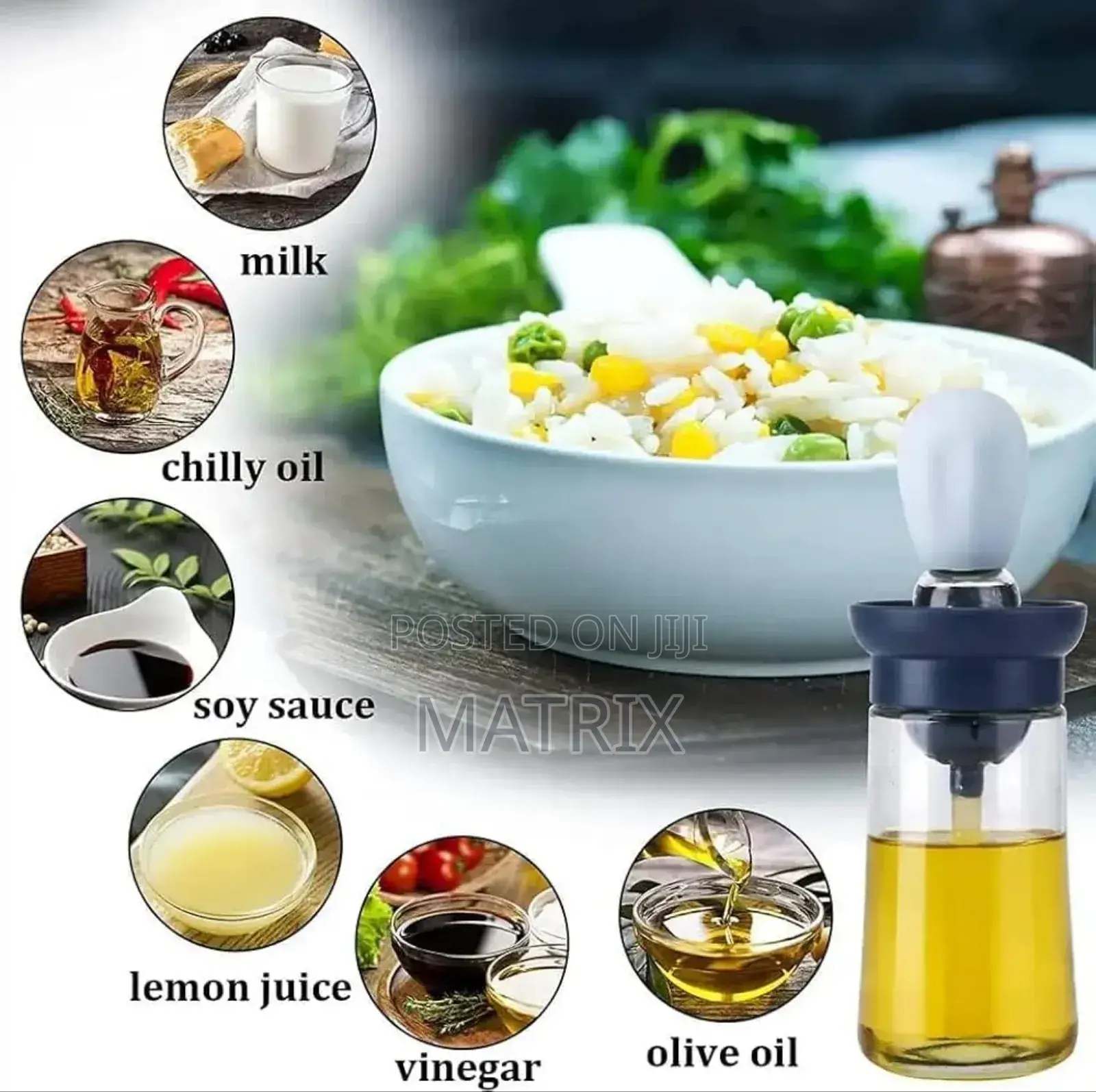 Oil Dispenser Bottle With Silicone Brush and Dropper