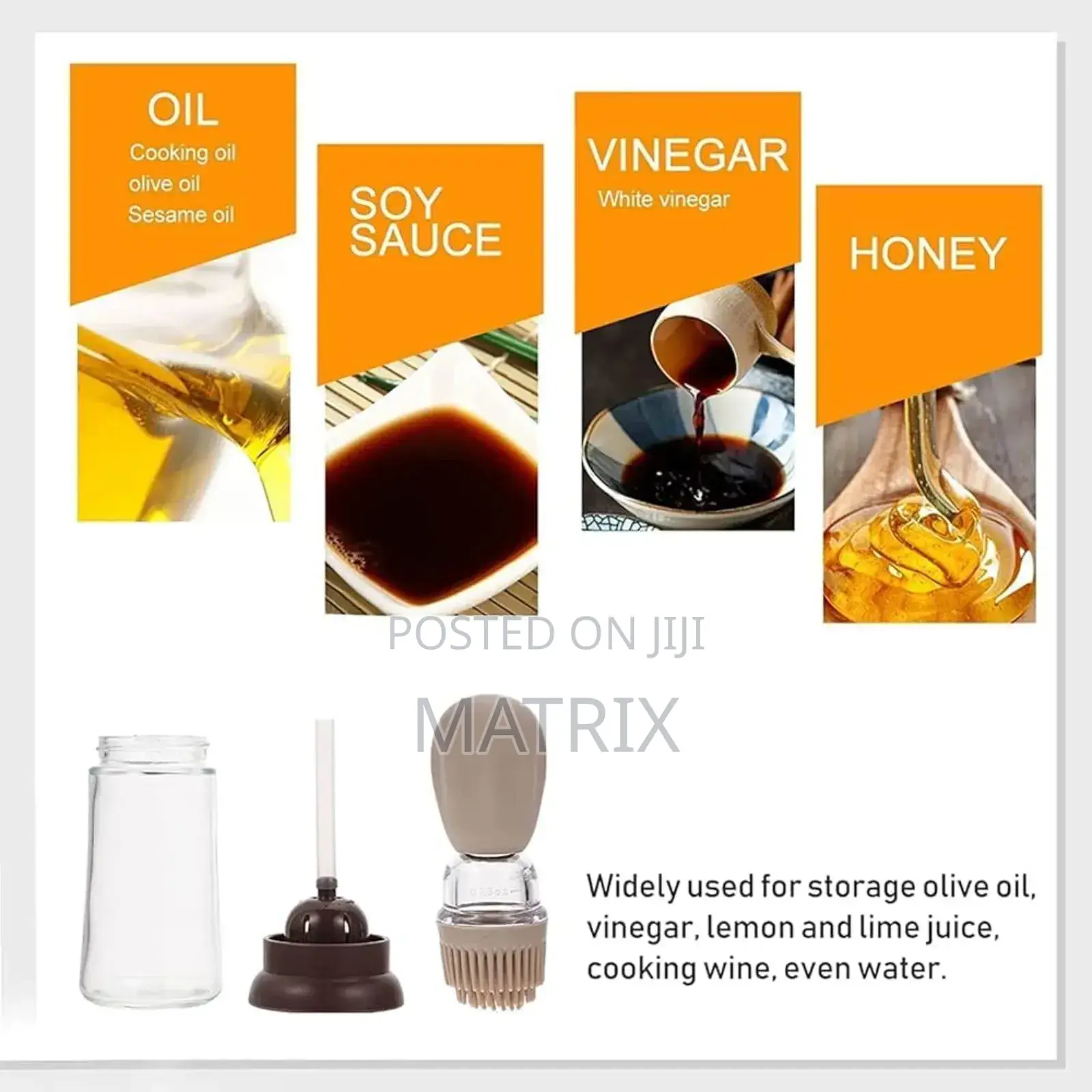 Oil Dispenser Bottle With Silicone Brush and Dropper
