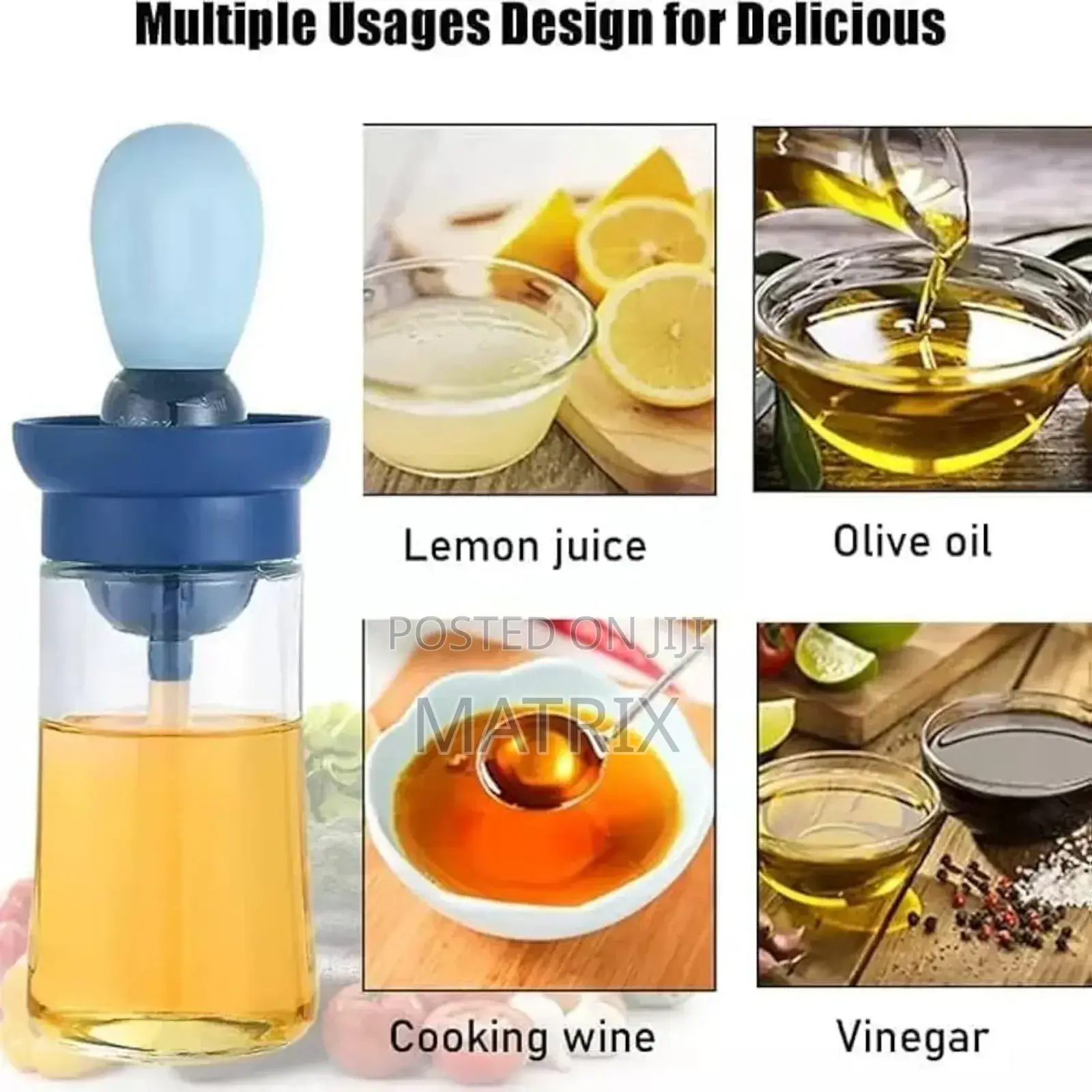 Oil Dispenser Bottle With Silicone Brush and Dropper