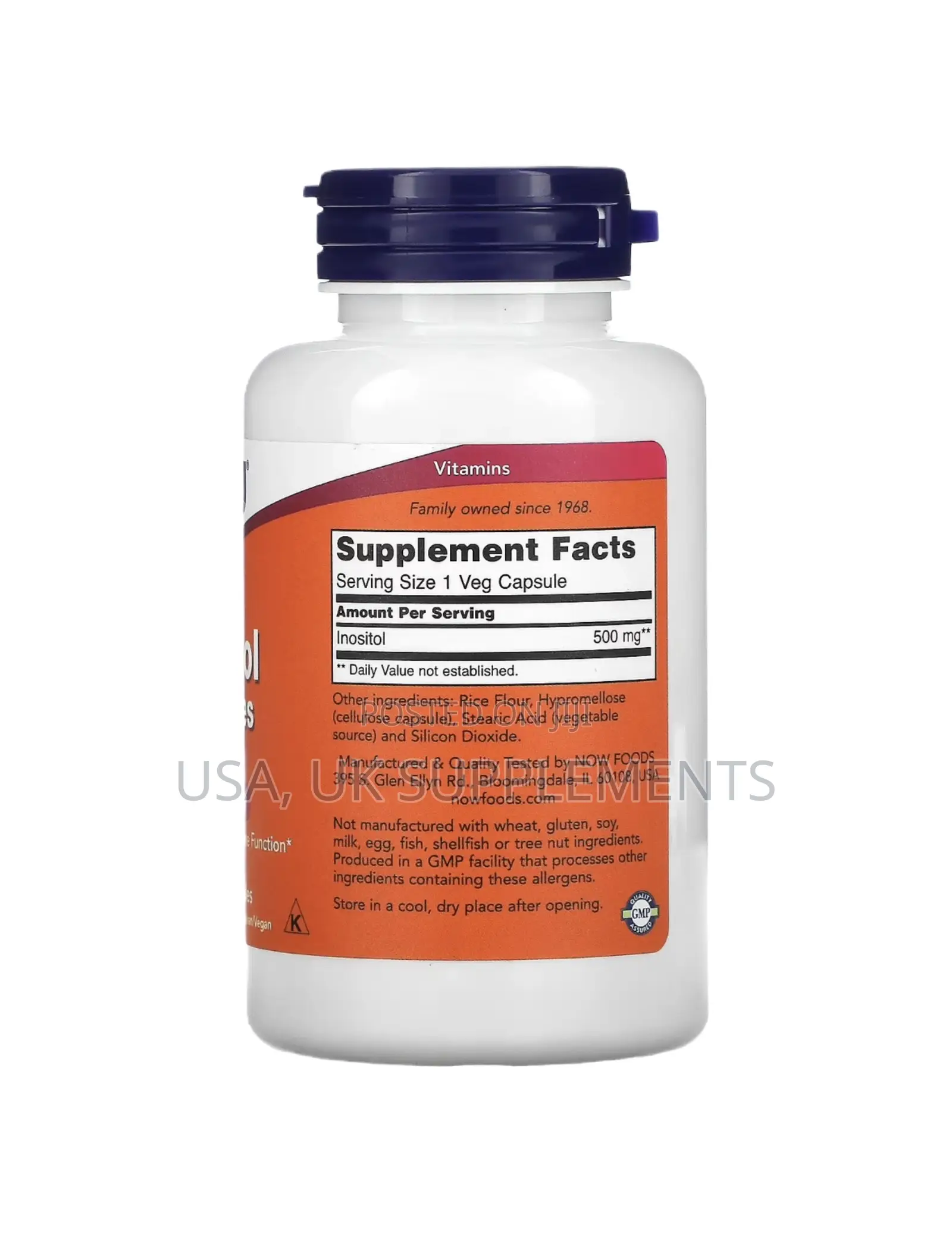 Now 500mg Inositol 100capsules