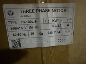 3 Phase Slow Speed 1080rpm 1.5kw 2hp Motor
