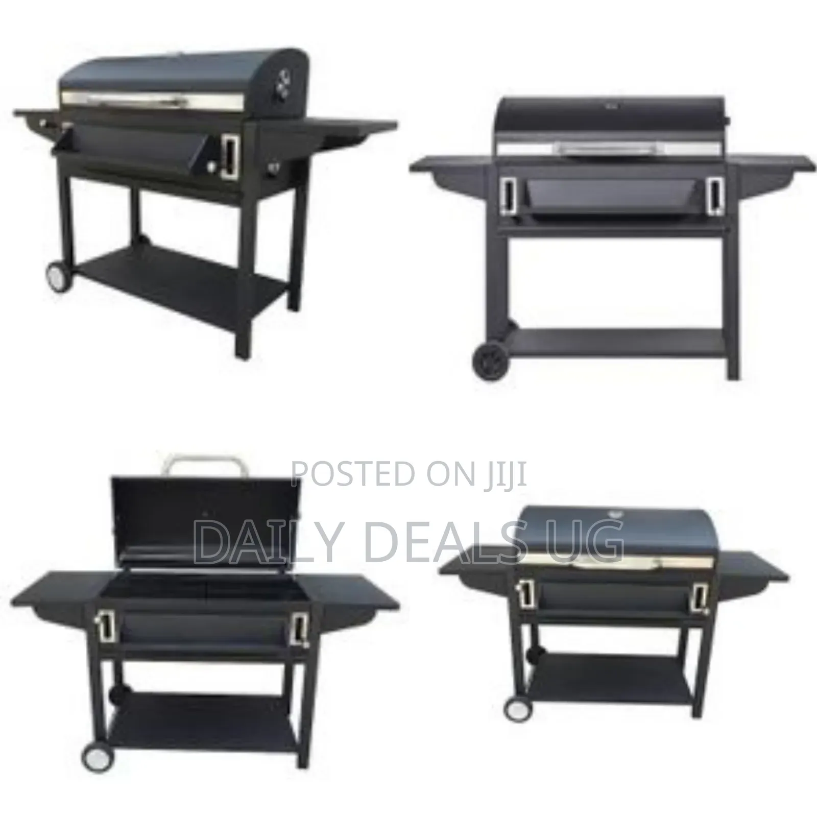 Adjustable Foldable Square Charcoal BBQ Smoker Grill Barbecue