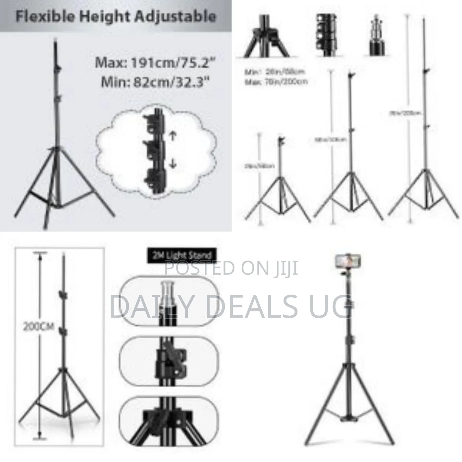 2.1 M Big Tripod Stand for Led Ring Light Phone and Camera Adjustable