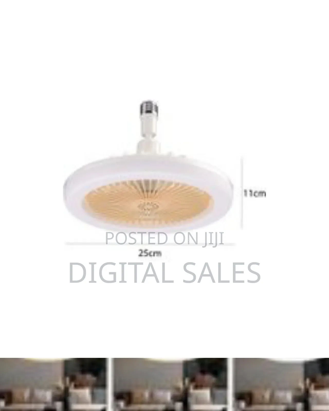 Socket Fan Light Led Ceiling Fan With Lights, 30w Low Profile Flush
