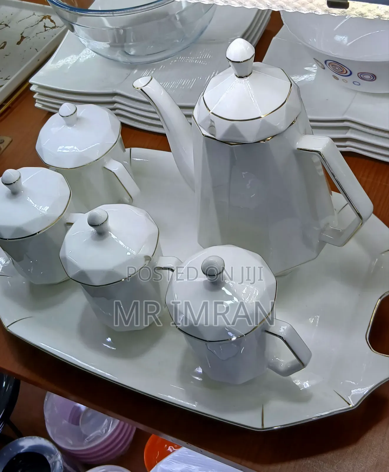Modern White Ceramic or Porcelain Tea Set