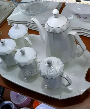 Modern White Ceramic or Porcelain Tea Set