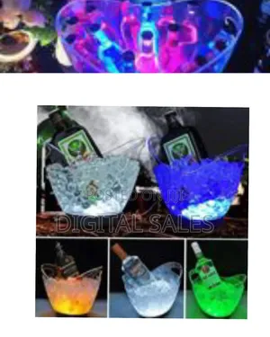 8l Led Ice Bucket Color Changing Plastic Champagne