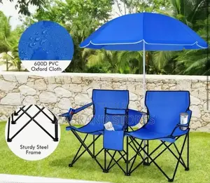 Foldable Double Camping Chair Set