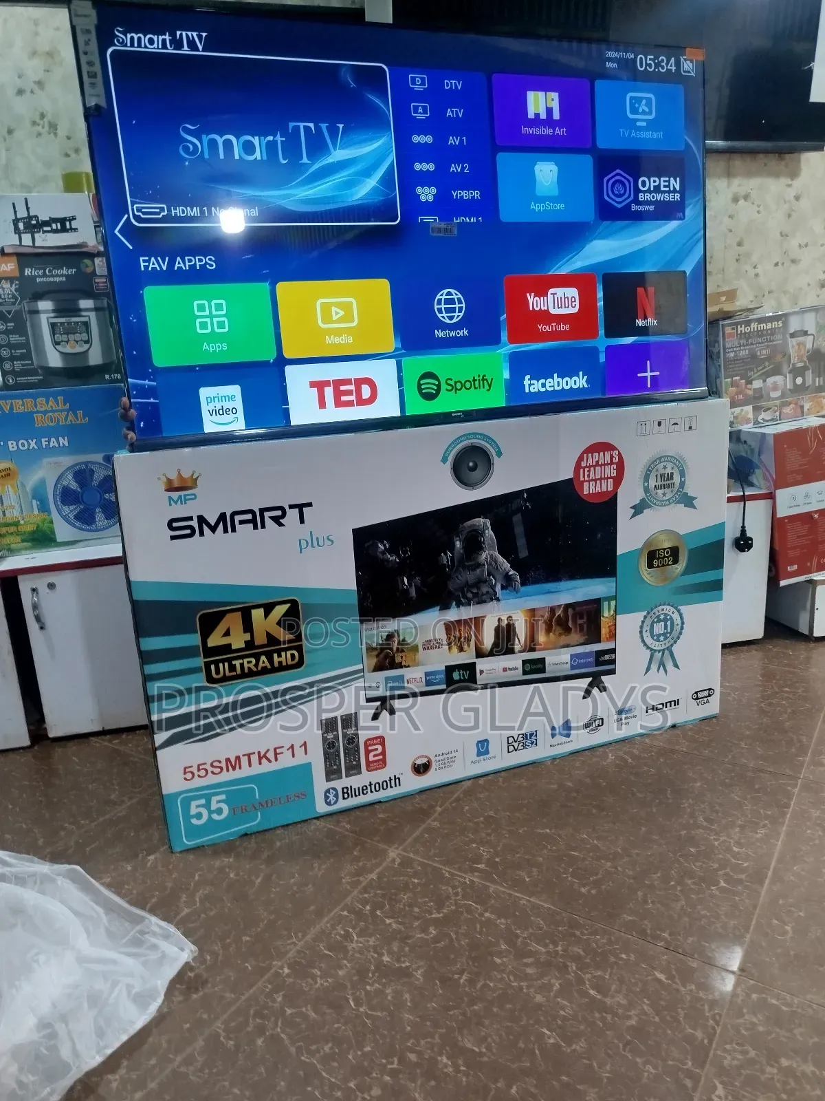 55 Inches Led Smart Plus Digital Flat Screen Flameless.