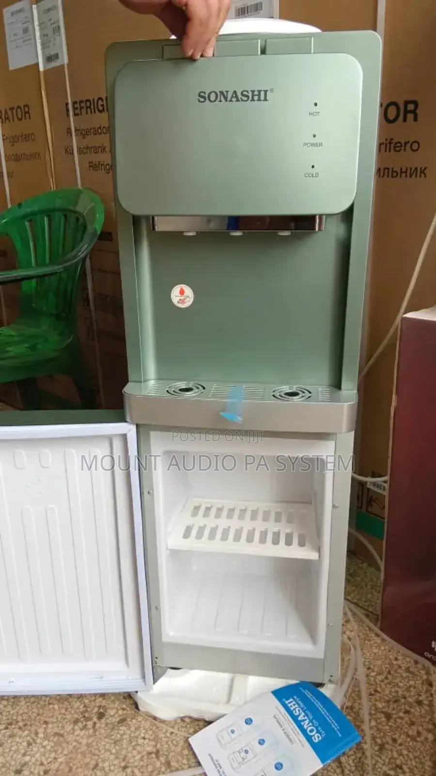 Sonashi Water Dispenser 3 Tap With a Fridge Down