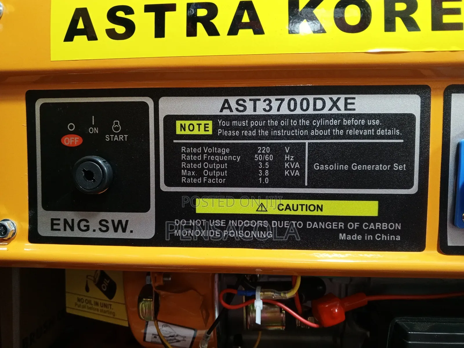 Key Started 3.8kva Generator