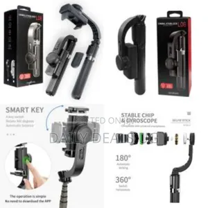 Gimbal Stabilizer Selfie Stick Tripod, L08 Anti-Shake Smart Selfie