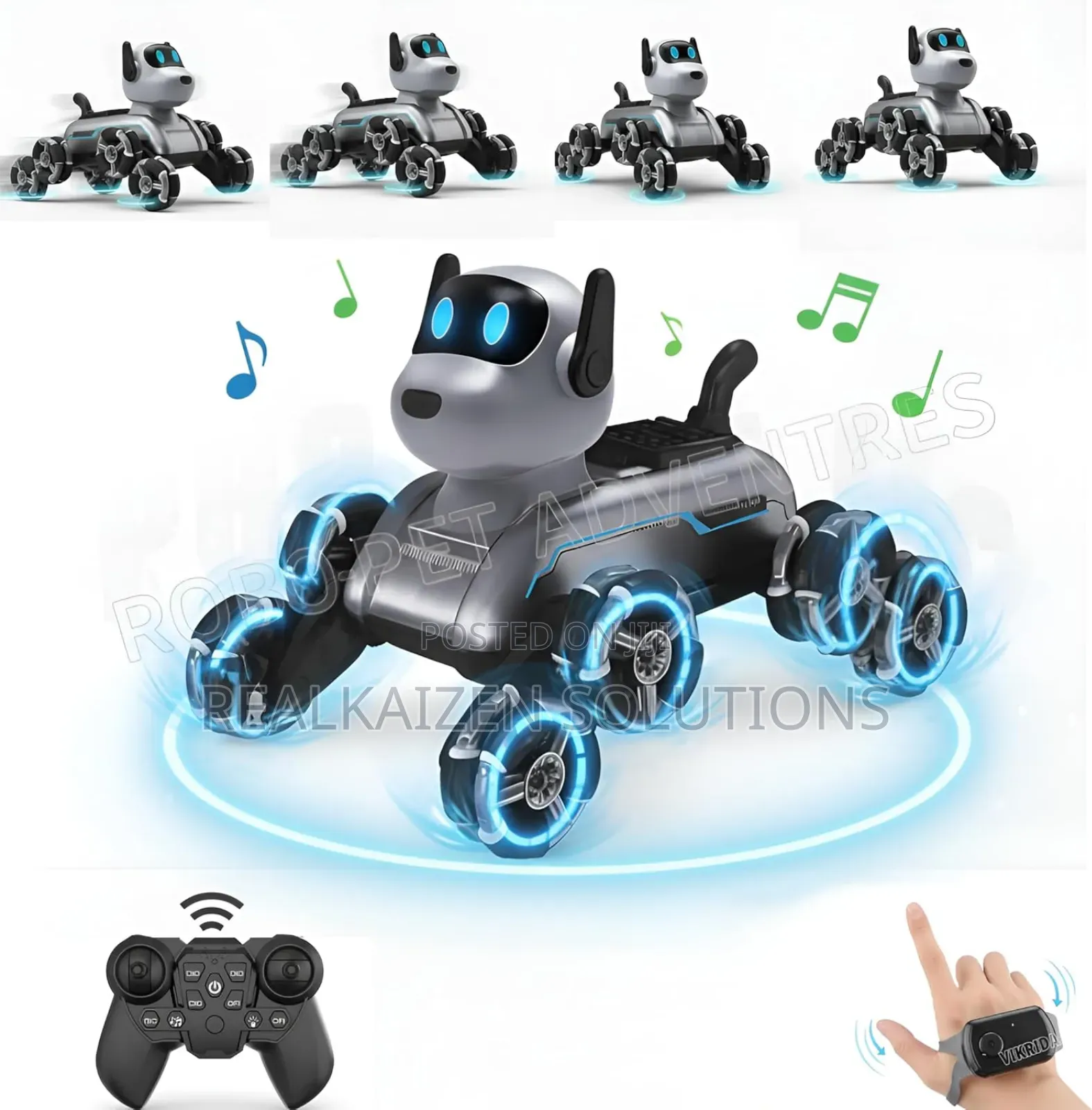 Mechanical 8-Wheels Remote Control and Hand Gesture Robot Robo Dog