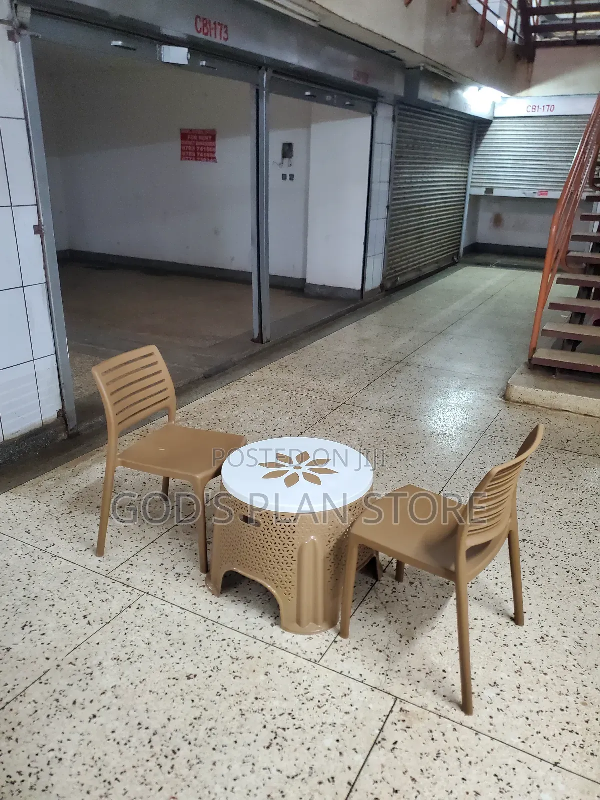 Outdoor Plastic Coffee Table and 2 Chairs