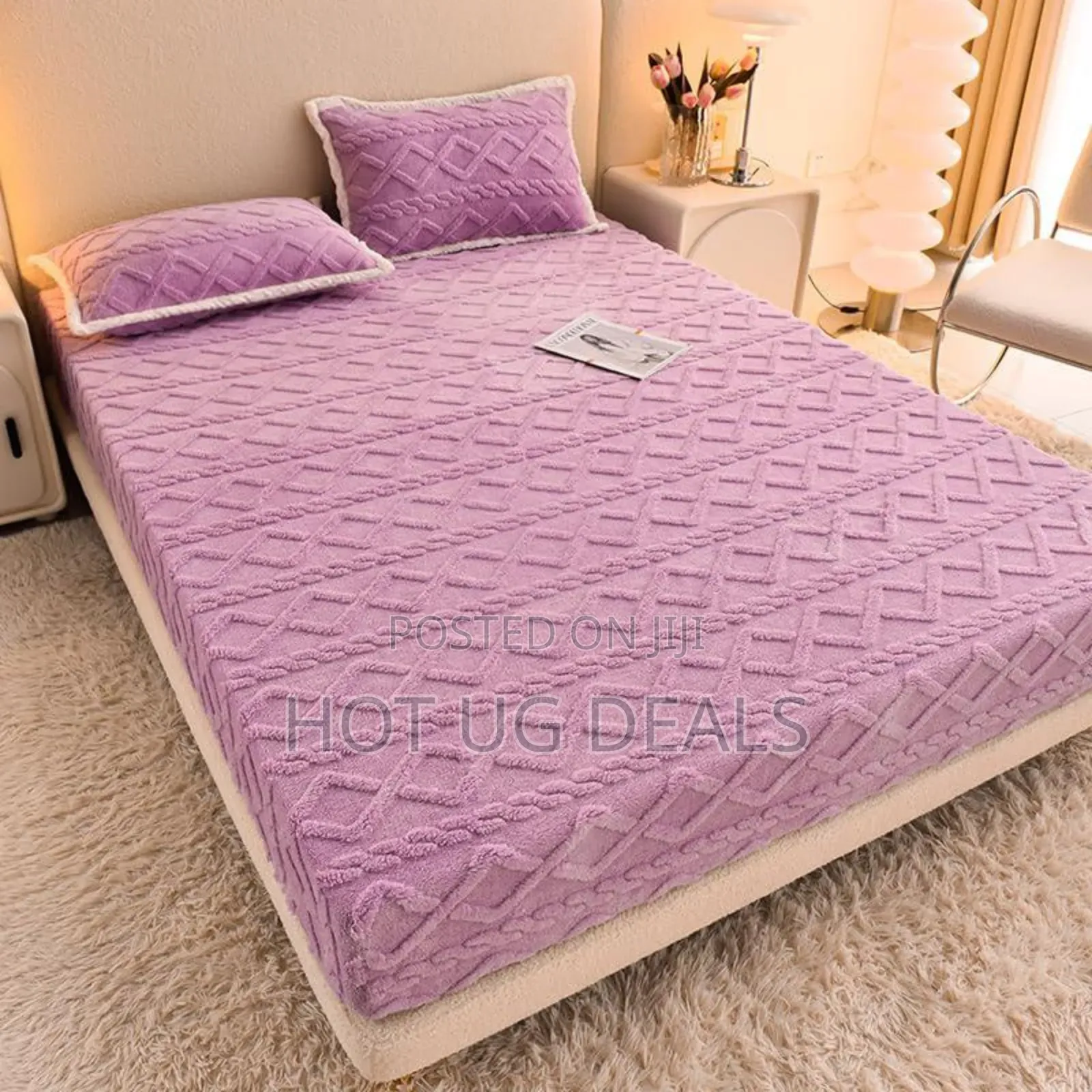 6x6 Mattress Cover With 2 Pillowcases - Light Brown