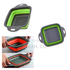 Square Silicone Plastic Folding Rice Strainer for Kitchen