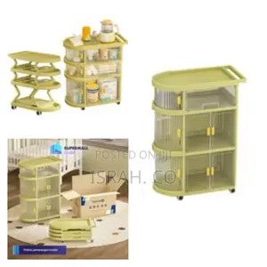 3-Tier Kitchen Trolley Rack Wheels Multipurpose Baby Cart Organizer